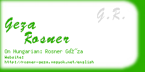 geza rosner business card